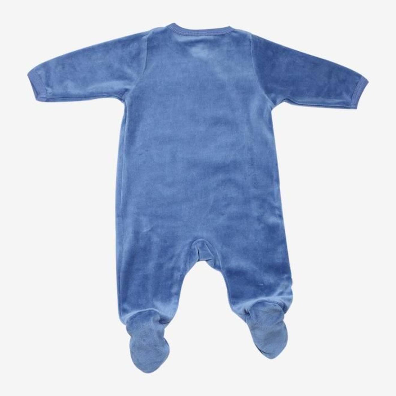 Pyjama Bébé en Velours Étoiles Bleues - Trois Kilos Sept