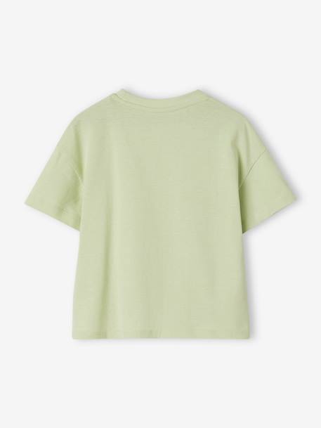 Tee-shirt uni Basics fille manches courtes rose bonbon+turquoise+vert amande 10 - vertbaudet enfant 