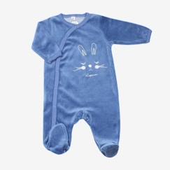 -Pyjama bébé - TROIS KILOS SEPT - Velours - Bleu - Garçon