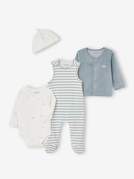 Vertbaudet - Kit naissance personnalisable 4 pièces bleu ciel