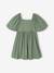 Robe cérémonie smocks dos fille en tissu reliéfé rose pâle+vanille+vert sauge 11 - vertbaudet enfant 