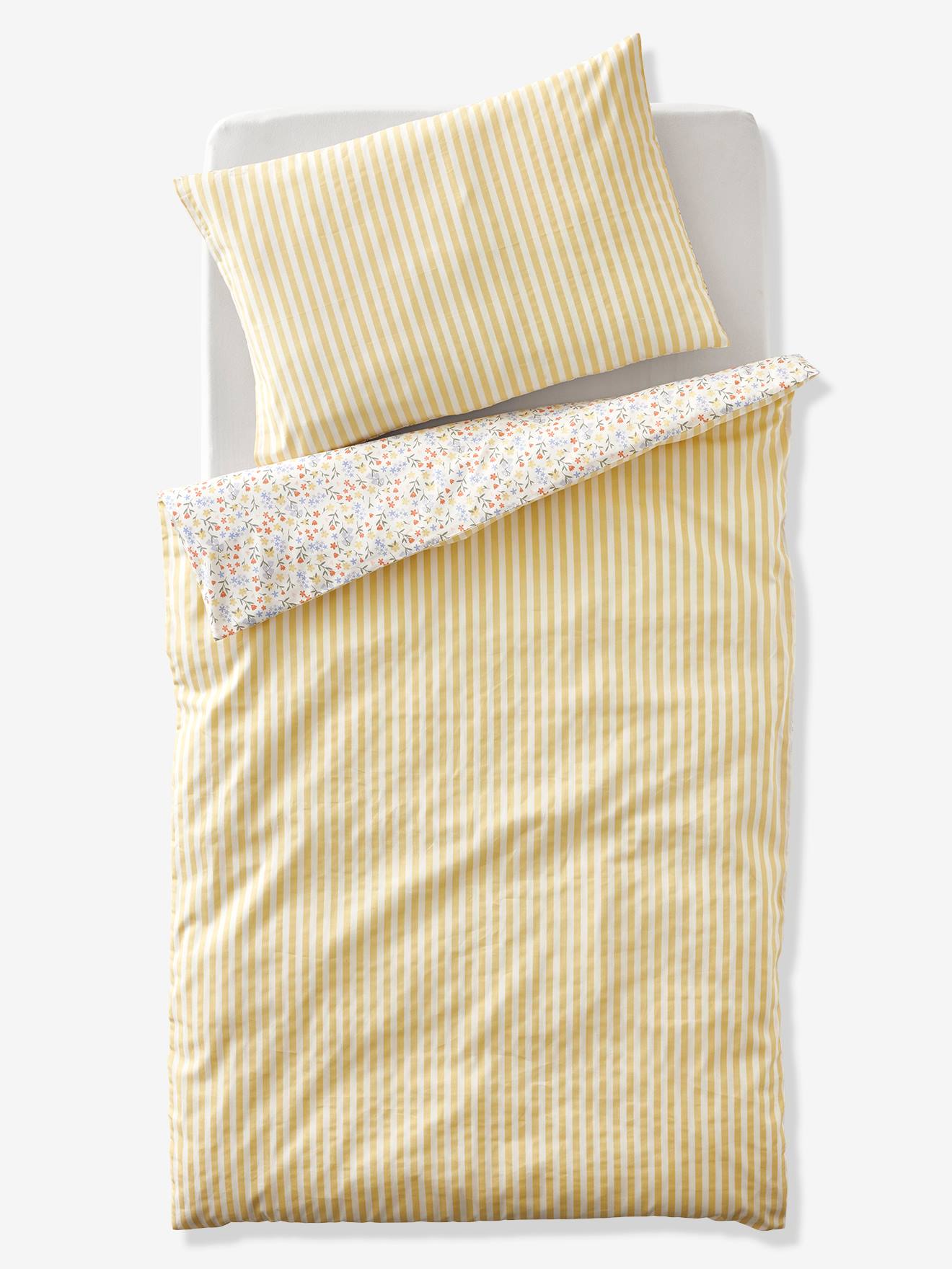 Vertbaudet - Housse de couette réversible bébé GIVERNY multicolore