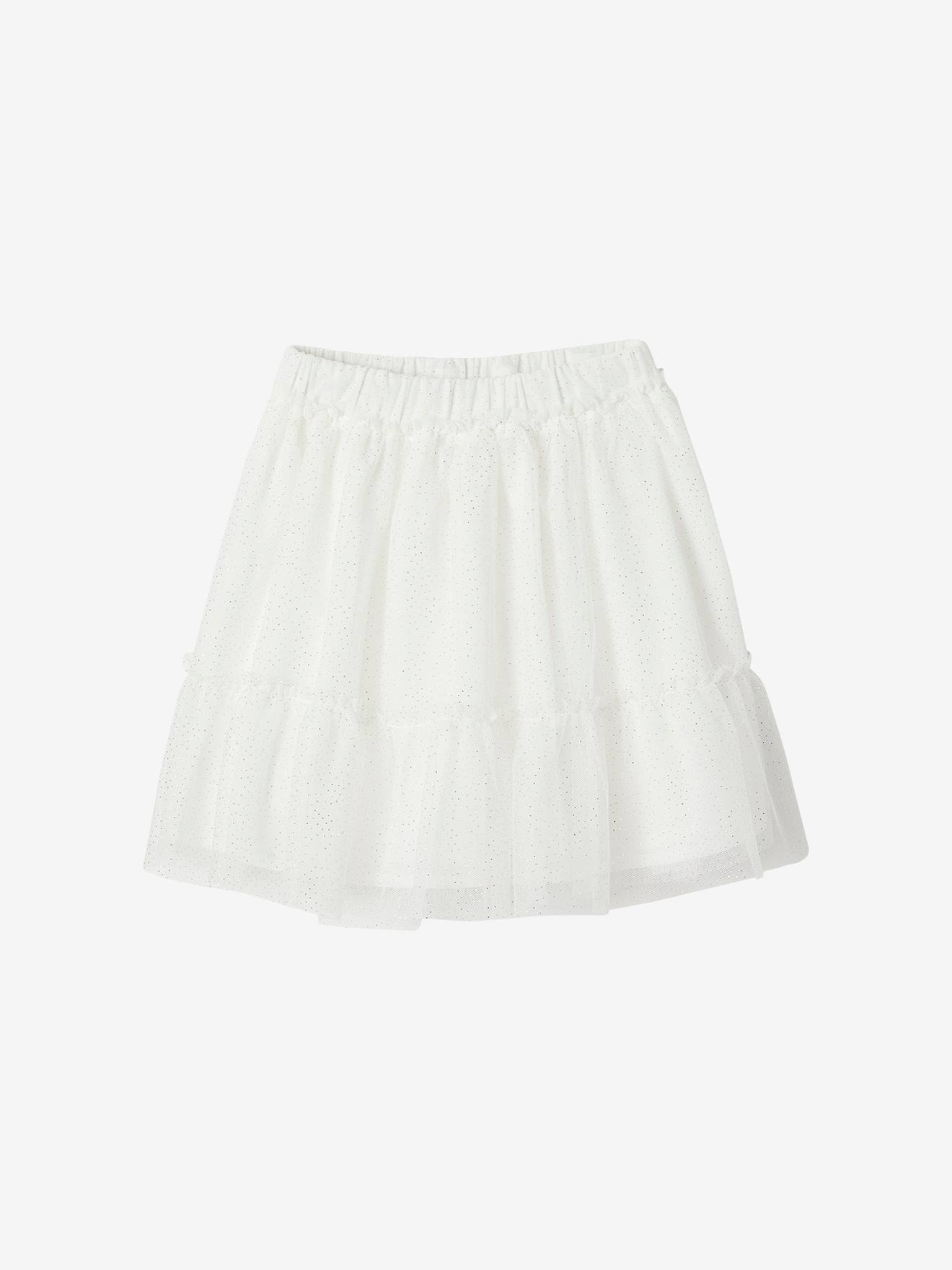 Jupon cérémonie en tulle pailleté fille écru
