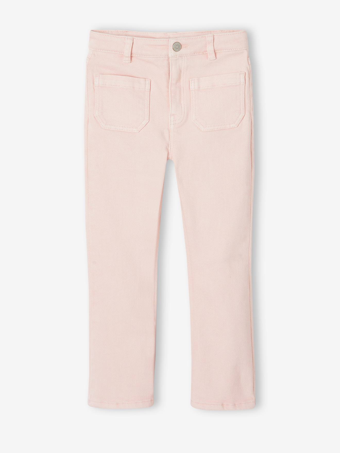 Pantalon évasé 7/8 ème fille rose pâle