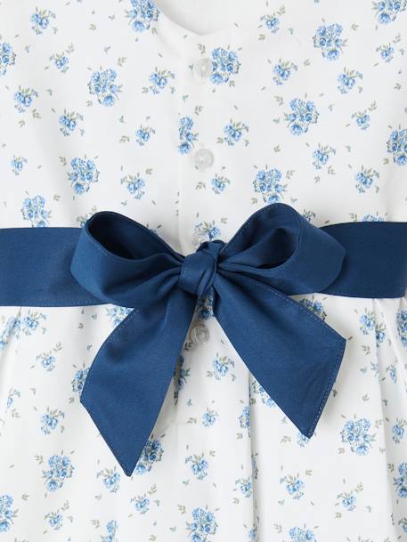 Robe de cérémonie motifs fleurs fille bleu imprimé+écru+rose imprimé 5 - vertbaudet enfant 