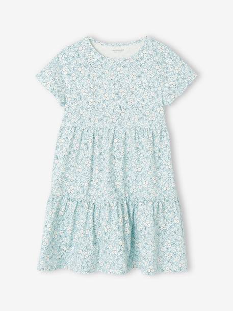 VERTBAUDET Ensemble Robe + Cardigan Fille Mauve 8 Ans - Tenue Complète Imprimée Coton