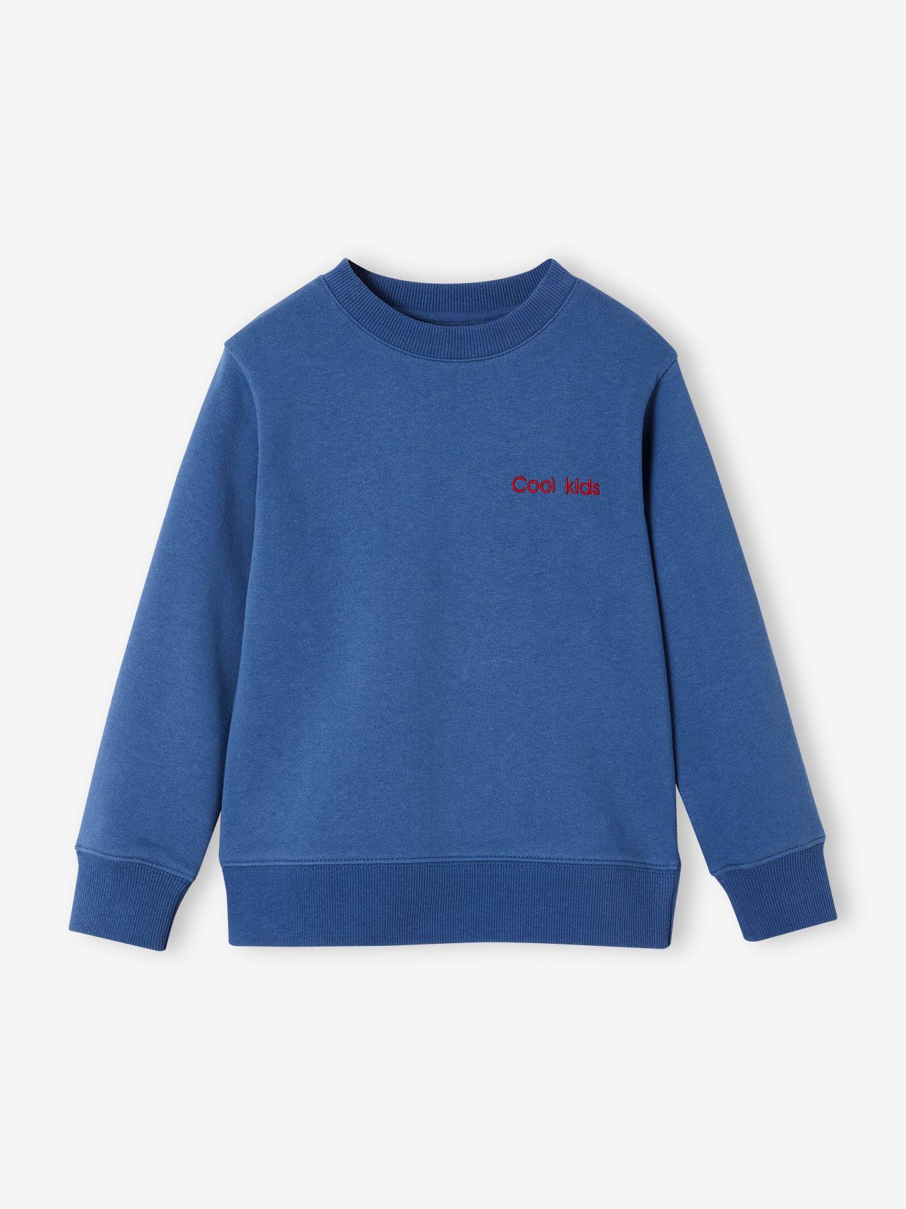 Sweat col rond personnalisable garçon bleu