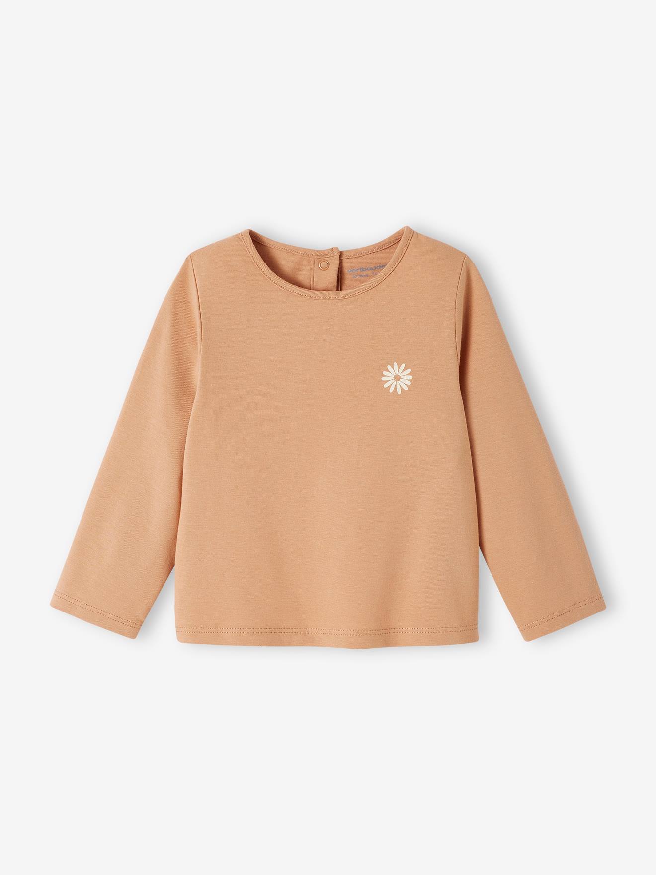 T-shirt bébé Basics manches longues caramel