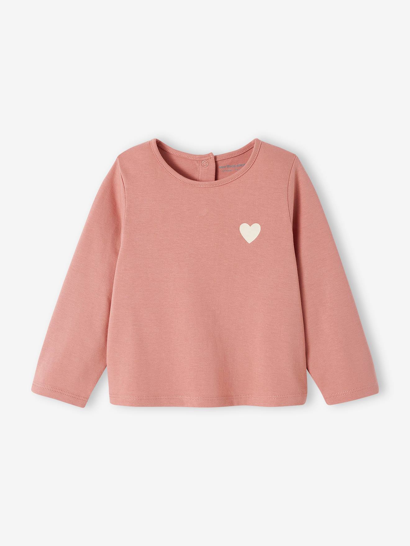 T-shirt bébé Basics manches longues bois de rose