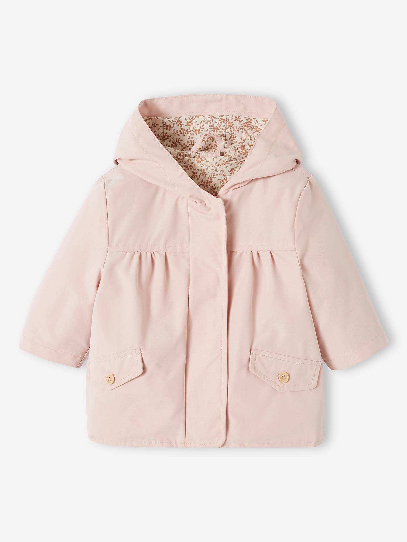 Parka 3 en 1 bébé avec veste matelassée amovible rose poudré