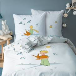 -Parure de lit imprimée 100% coton - LE PETIT PRINCE BIRDS - 140x200 cm