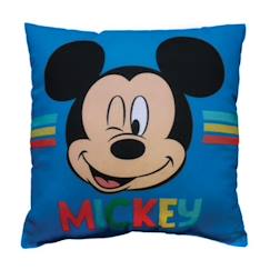 Linge de maison et décoration-Coussin carré en coton imprimé DISNEY MICKEY CLASSIC - Bleu - 40x40 cm