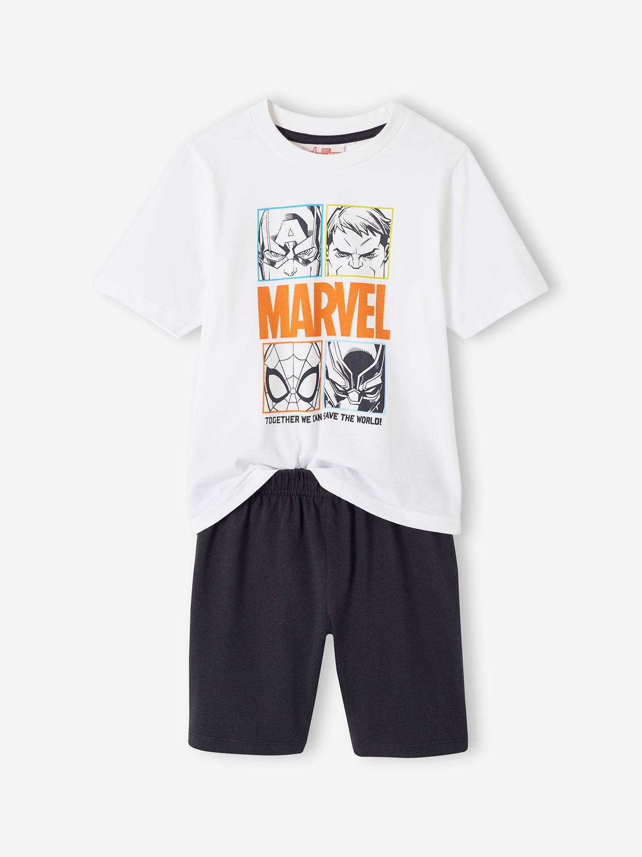 Pyjashort bicolore garçon Marvel Avengers blanc/anthracite