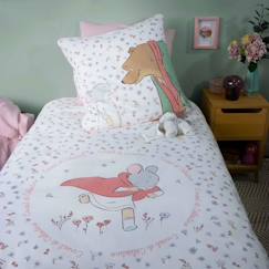 Linge de maison et décoration-Linge de lit enfant-Parure de lit imprimée 100% coton, ERNEST ET CELESTINE JARDIN