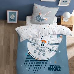 Linge de maison et décoration-Linge de lit enfant-Parure de lit imprimée 100% coton, STAR WARS HOME FAUCON MILLENIUM. Taille : 140x200 cm