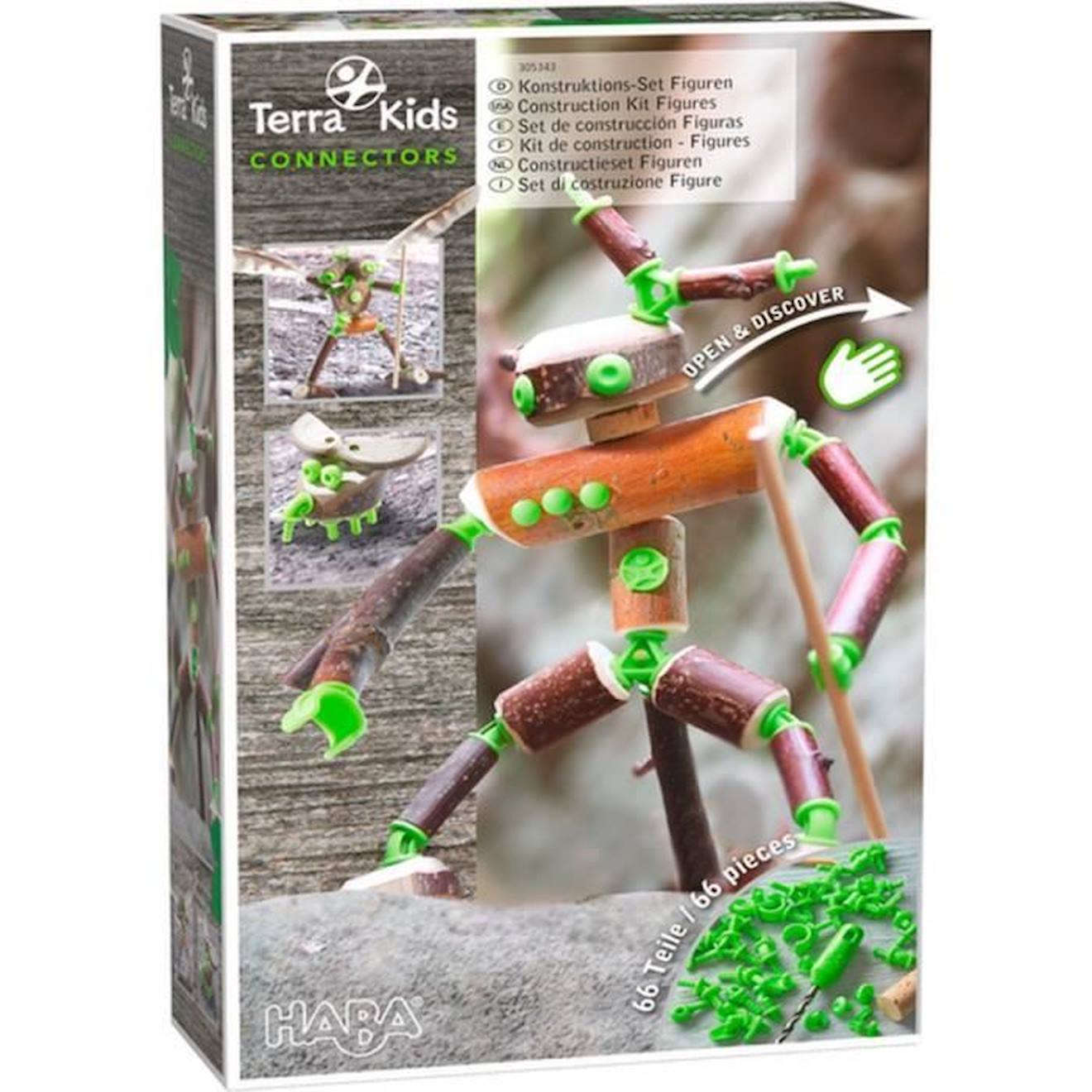 Connectors Kit - Haba - Terra Kids - Jeu De Construction - Enfant - Marron Et Vert Marron
