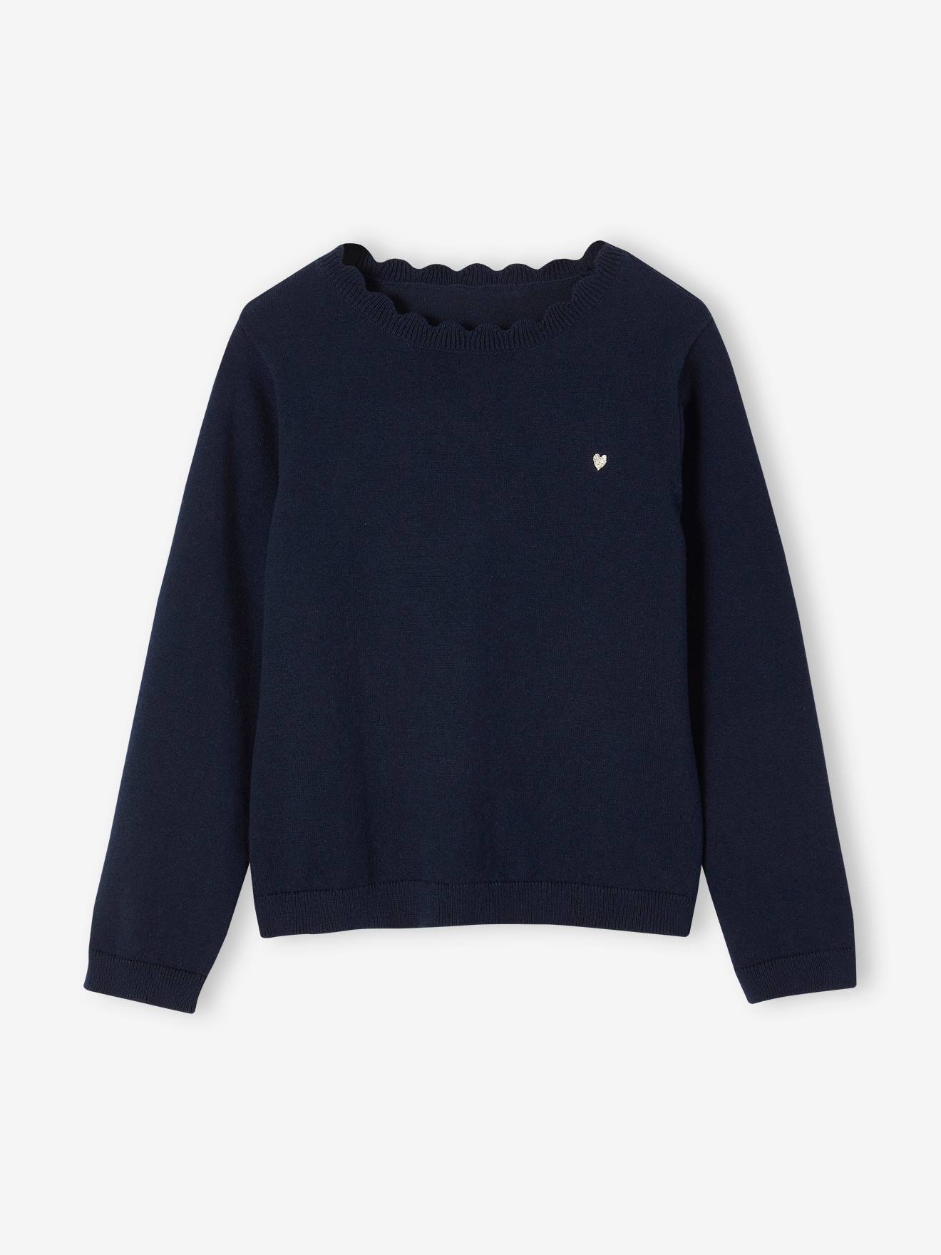 Pull BASICS personnalisable fille marine