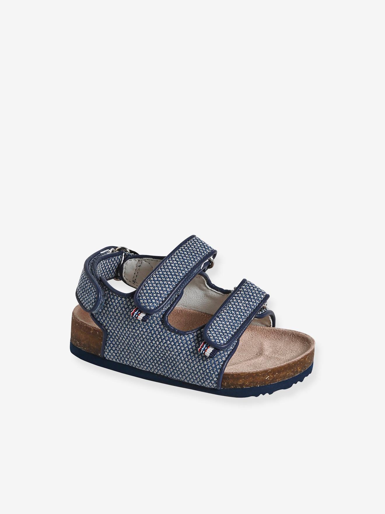 Sandales imprimées scratchées bébé bleu imprimé