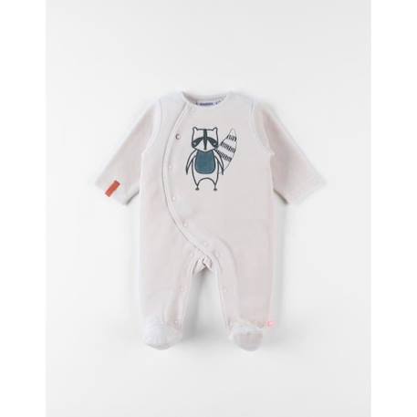 Bébé-Pyjama 1 pièce broderie raton laveur en velours