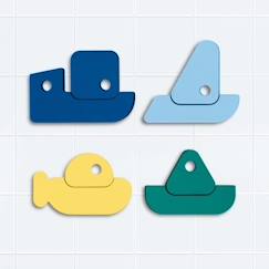 Jouet-Jeux de plein air-Jouet de bain - Quut - Puzzle de bain - Bateaux - Enfant - 12 mois - Bleu, jaune et vert