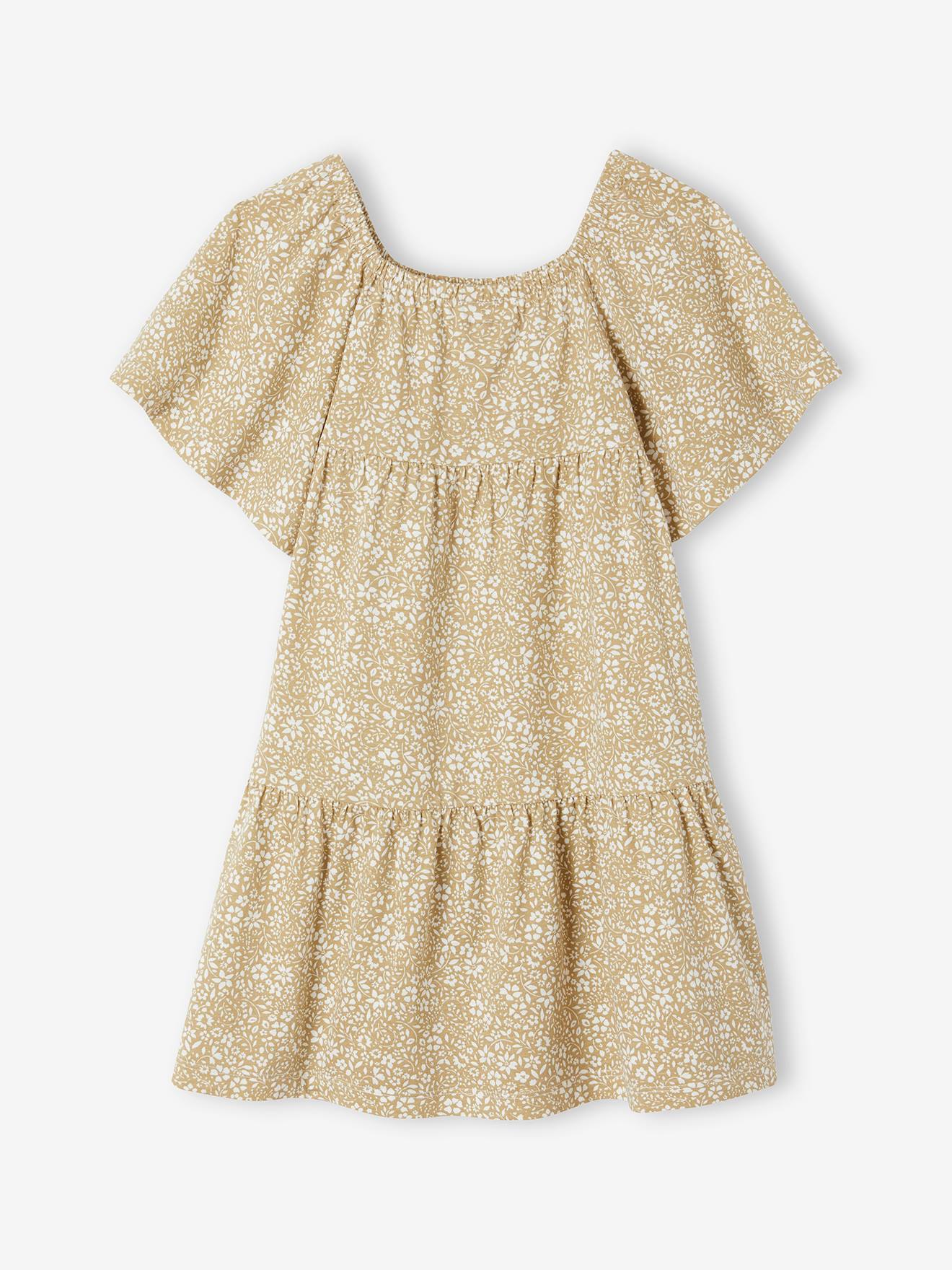 Robe à volants motifs fleurs fille