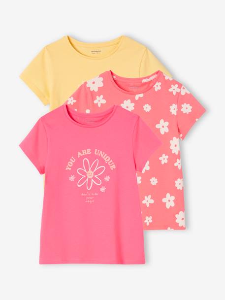 Fille-Lot de 3 t-shirts Basics détails irisés fille