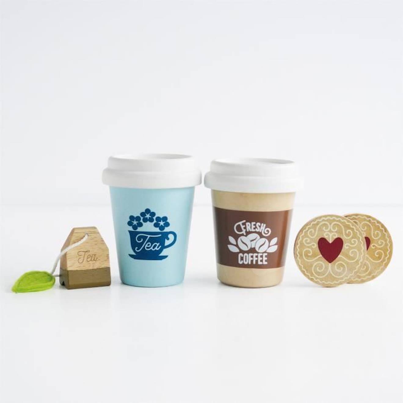 Le Toy Van Honeybake Eco-cups - Thé Et Café - 2 Pcs Gris
