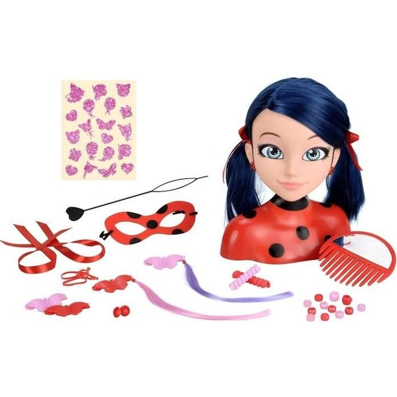Tête À Coiffer Miraculous Ladybug - Bandai - Rouge - Licence Miraculous - Pour Enfant À Partir De 4 