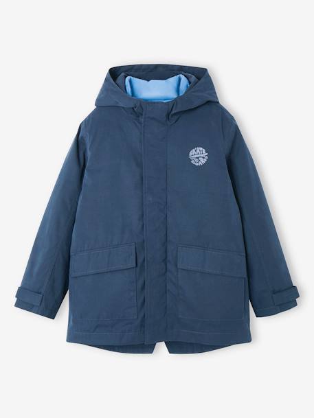 Parka 3 en 1 mi-saison garçon avec doudoune sans manches amovible marine+vert sauge 5 - vertbaudet enfant 