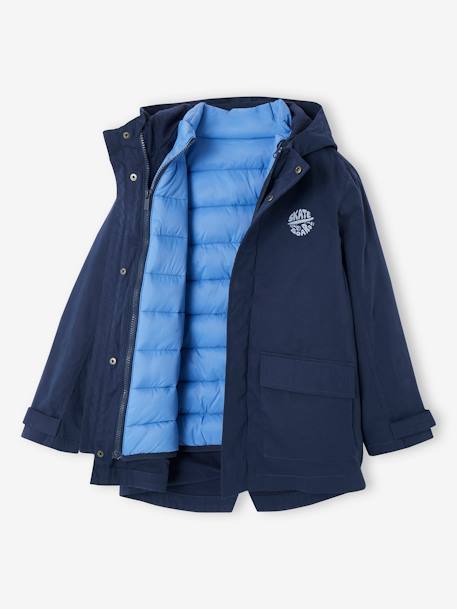 Parka 3 en 1 mi-saison garçon avec doudoune sans manches amovible marine+vert sauge 8 - vertbaudet enfant 