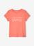 Tee-shirt à message Basics fille bleu ciel+corail+fraise+marine+rose bonbon+rouge+vanille+vert sapin 20 - vertbaudet enfant 