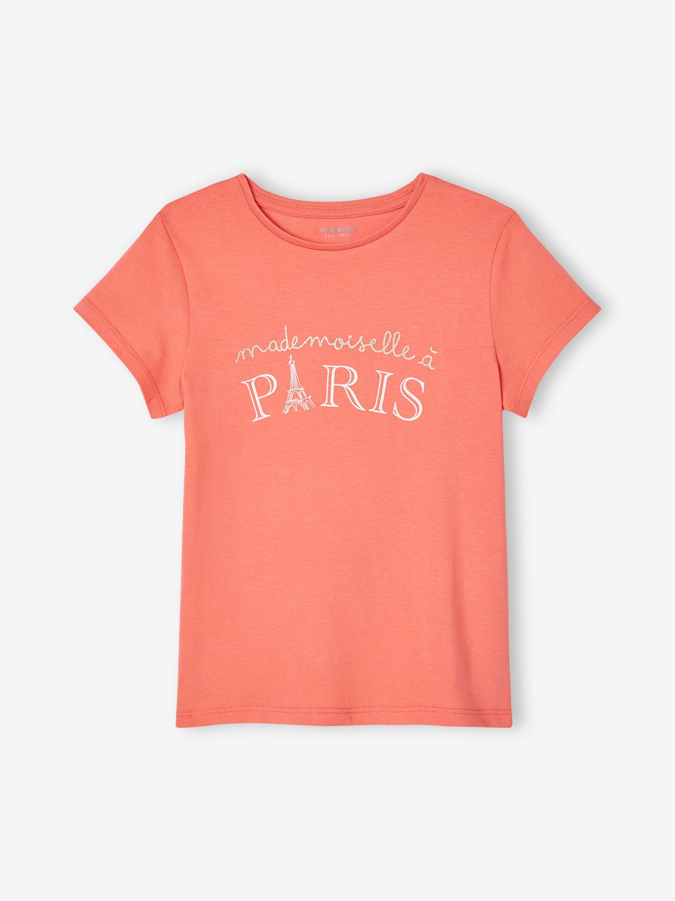 Tee-shirt Basics à motif fille manches courtes rouge