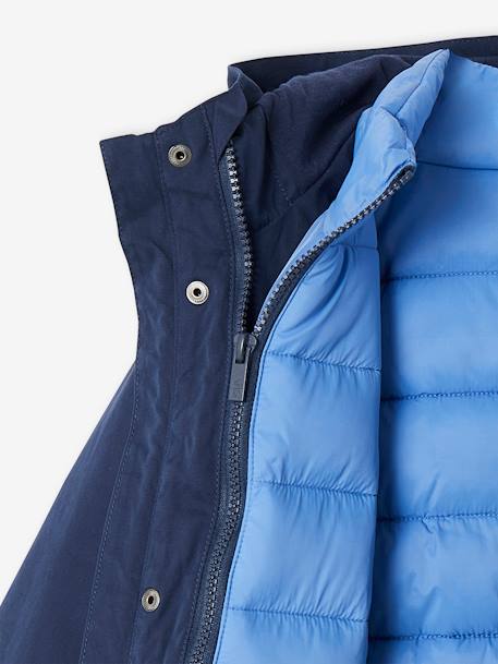 Parka 3 en 1 mi-saison garçon avec doudoune sans manches amovible marine+vert sauge 12 - vertbaudet enfant 