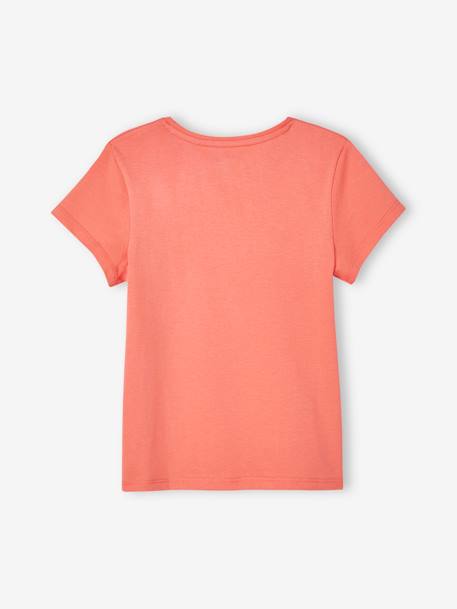 Tee-shirt à message Basics fille bleu ciel+corail+fraise+marine+rose bonbon+rouge+vanille+vert sapin 21 - vertbaudet enfant 