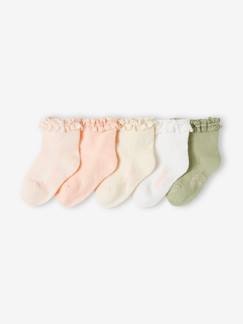 -Lot de 5 paires de mi-chaussettes dentelle bébé