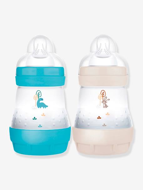 Mam - Lot de 2 biberon Easy Start anti-colique 160 ml océan/sable - Bleu