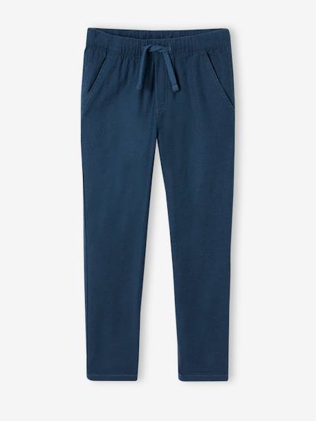 Pantalon garçon coton/lin léger beige chiné+bleu nuit+noisette+vert sauge 7 - vertbaudet enfant 