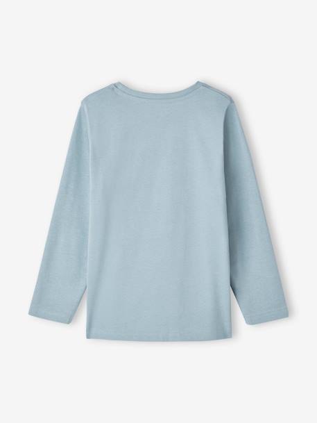 T-shirt motif graphique placé bleu ciel+gris chiné 2 - vertbaudet enfant 
