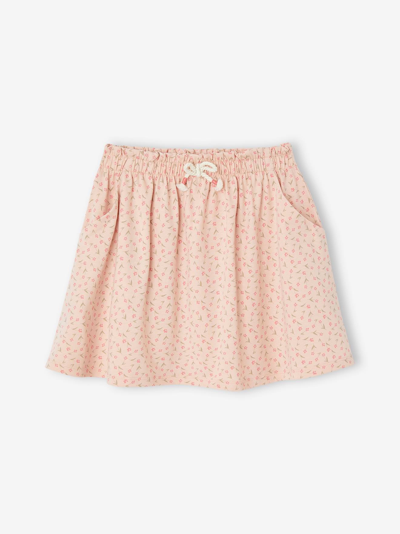 Jupe tournante imprimée Basics fille rose