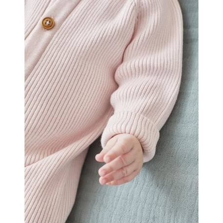 Combinaison en tricot GRIS+ROSE 7 - vertbaudet enfant 