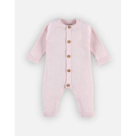 Combinaison en tricot GRIS+ROSE 8 - vertbaudet enfant 