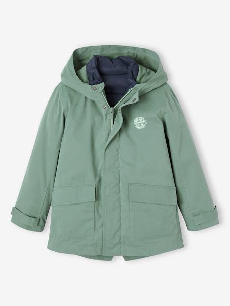 Parka garçon 3 en 1 mi-saison doudoune sans manches amovible  - vertbaudet enfant