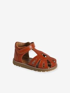 Chaussures-Sandales bébé cuir à scratchs fermées 