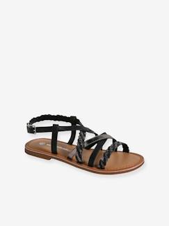 Chaussures-Chaussures fille 23-38-Sandales brides croisées cuir collection maternelle