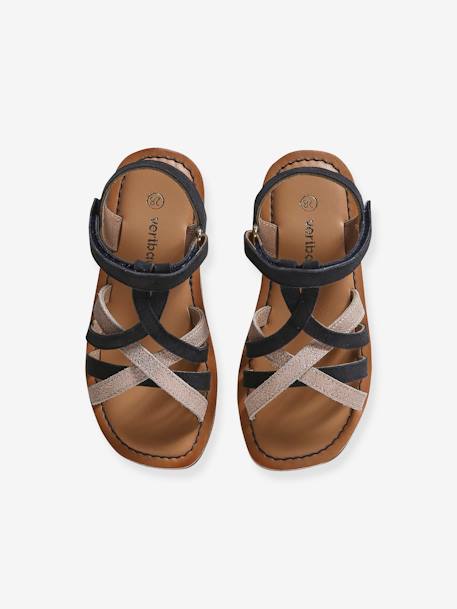 Sandales scratchées cuir enfant collection maternelle blanc+lot bleu 11 - vertbaudet enfant 