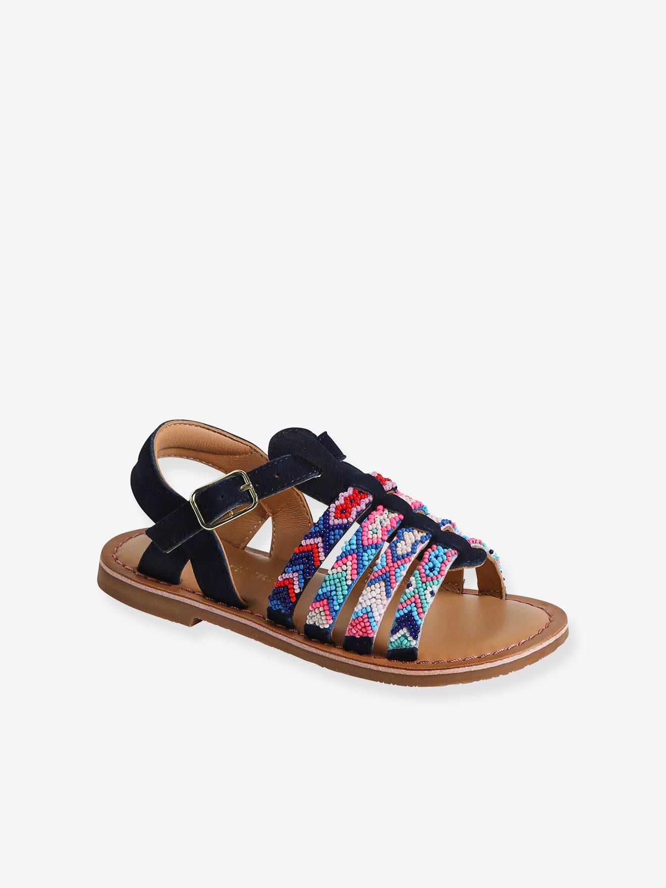 Sandales cuir enfant collection maternelle lot bleu