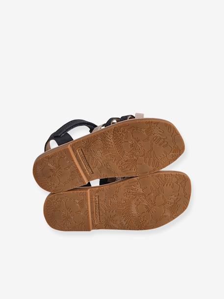Sandales scratchées cuir enfant collection maternelle blanc+lot bleu 12 - vertbaudet enfant 