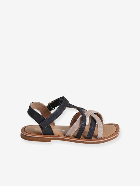 Sandales scratchées cuir enfant collection maternelle blanc+lot bleu 9 - vertbaudet enfant 