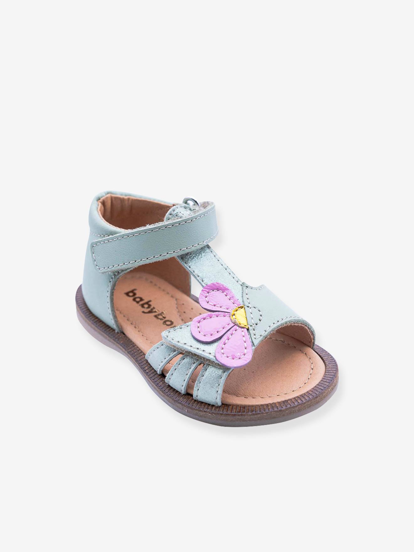 Sandales cuir bébé 4225B021 Babybotte vert d'eau Sandales cuir bébé 4225B021 Babybotte vert d'eau