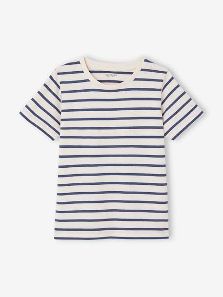 Lot de 3 T-shirts Basics garçon manches courtes blanc chiné+bleu azur+bordeaux+cappuccino+vert+vert d'eau 10 - vertbaudet enfant 